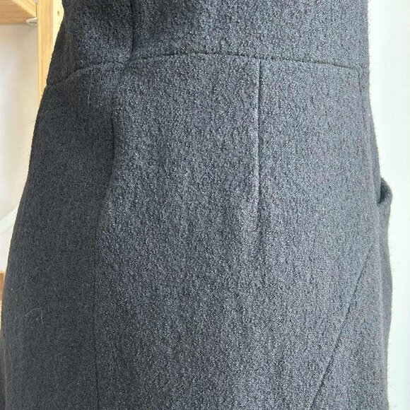 Zara Collection Black Textured Wool Mock-Neck Shift Dress with Pockets – EU L - Picture 11 of 12